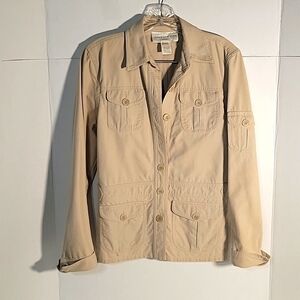 JONES NEW YORK SPORT S Beige safari pockets cinched waist Jacket‎
